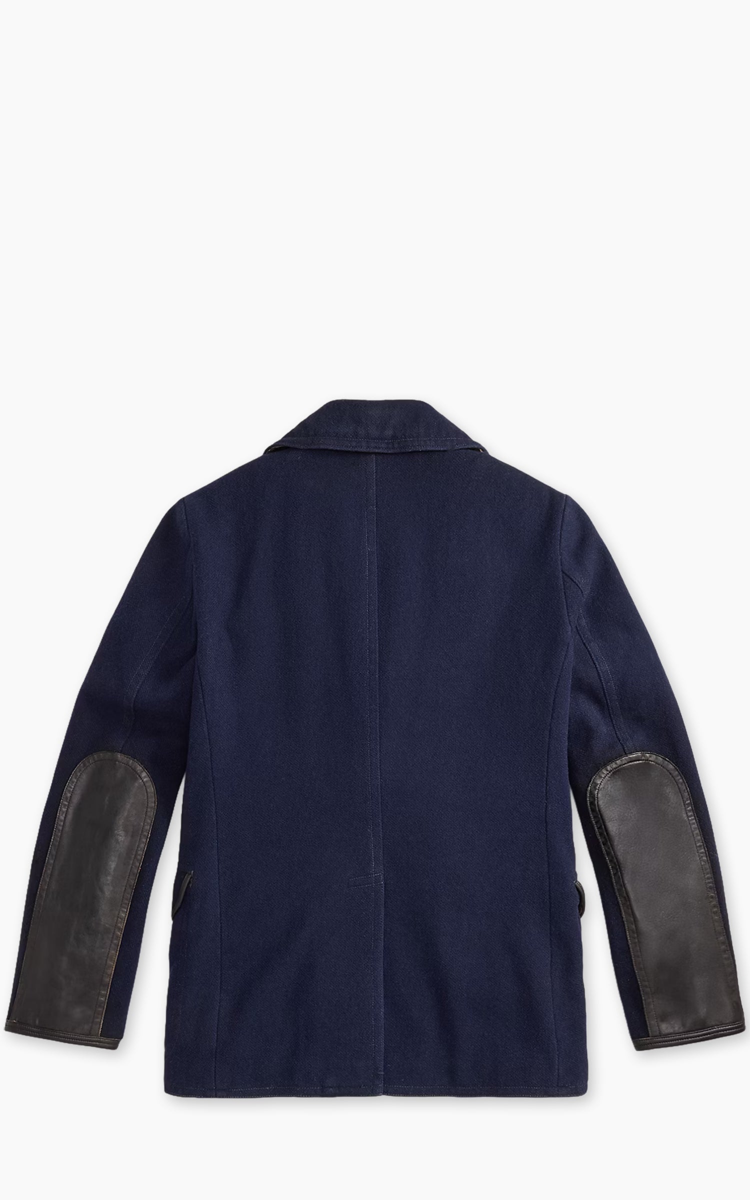 RRL Leather-Trim Wool-Blend Peacoat Vintage Navy