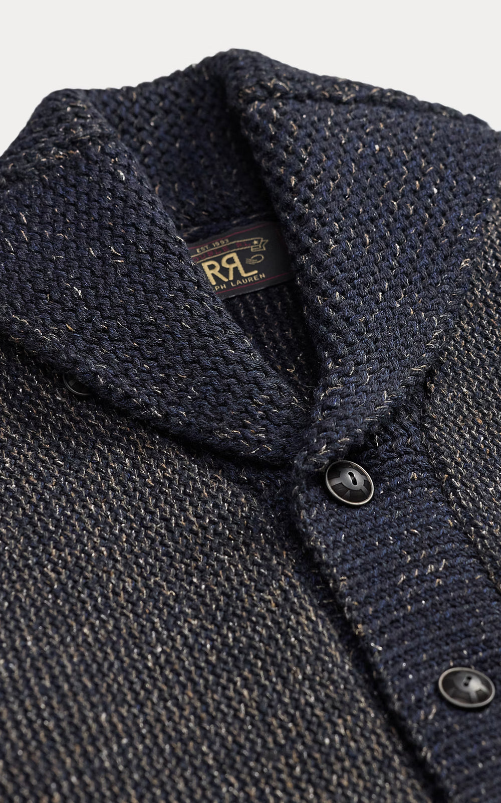 RRL Jacquard-Knit Shawl-Collar Cardigan Navy/Black Multi