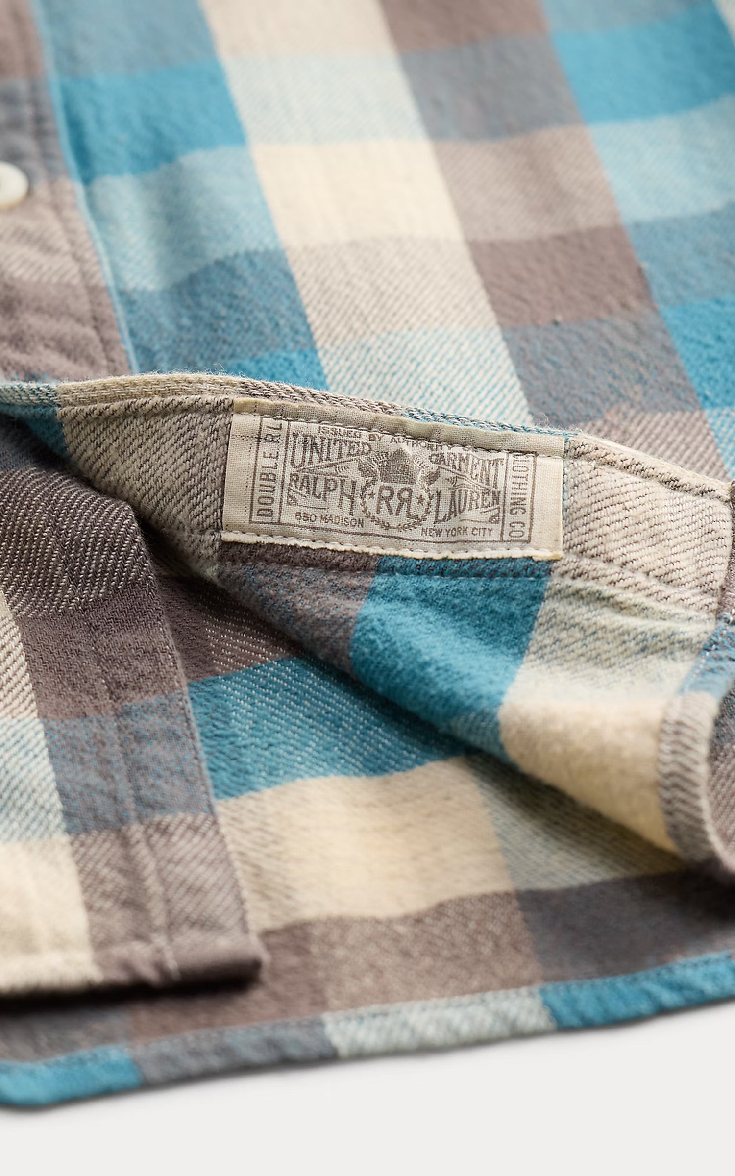 RRL Plaid Twill Workshirt Blue/White