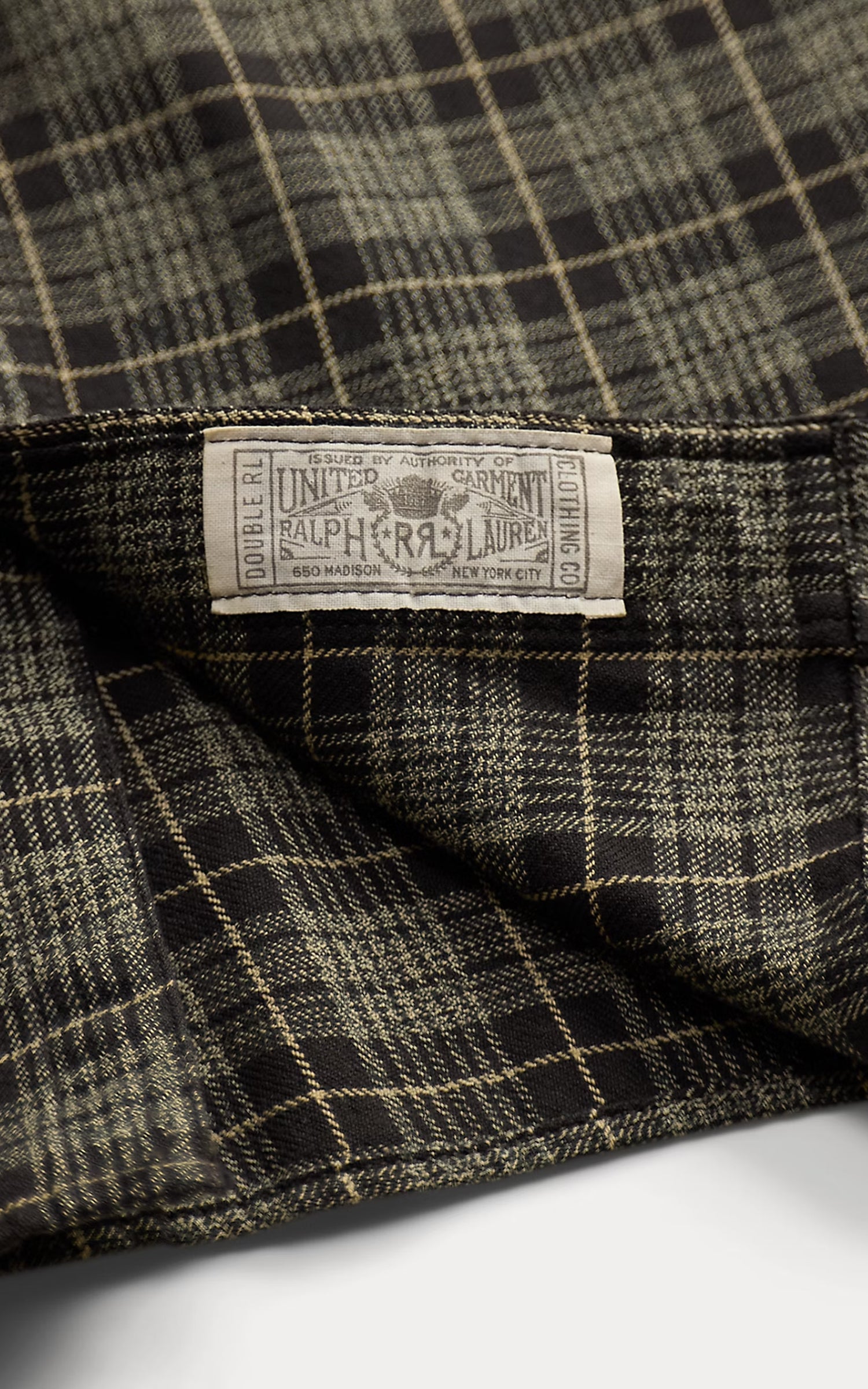 RRL Plaid Twill Workshirt Grey/White