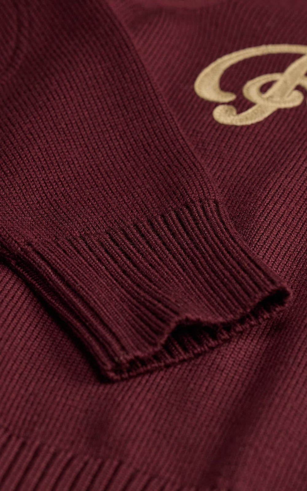 RRL Embroidered Wool Quarter-Zip Jumper Maroon