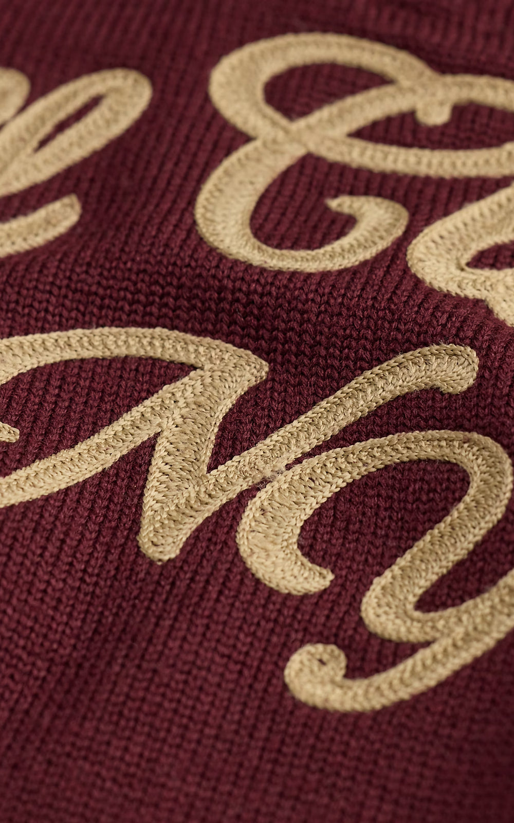 RRL Embroidered Wool Quarter-Zip Jumper Maroon