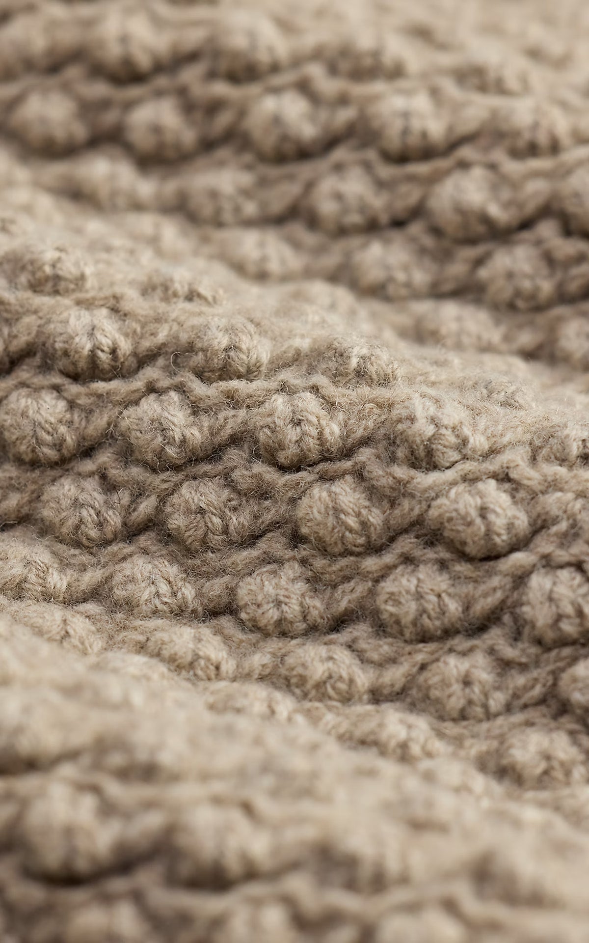 Cable-Knit Wool Shawl Jumper Cream Marl