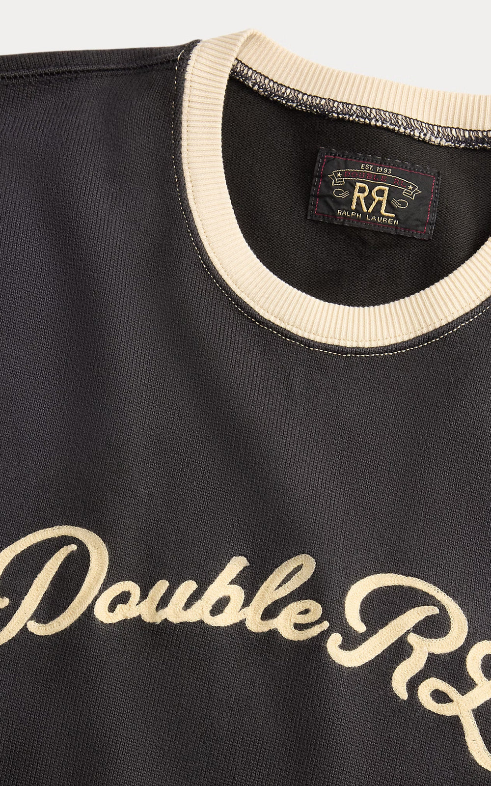 RRL Logo Two-Tone Jersey T-Shirt Faded Black/Multi
