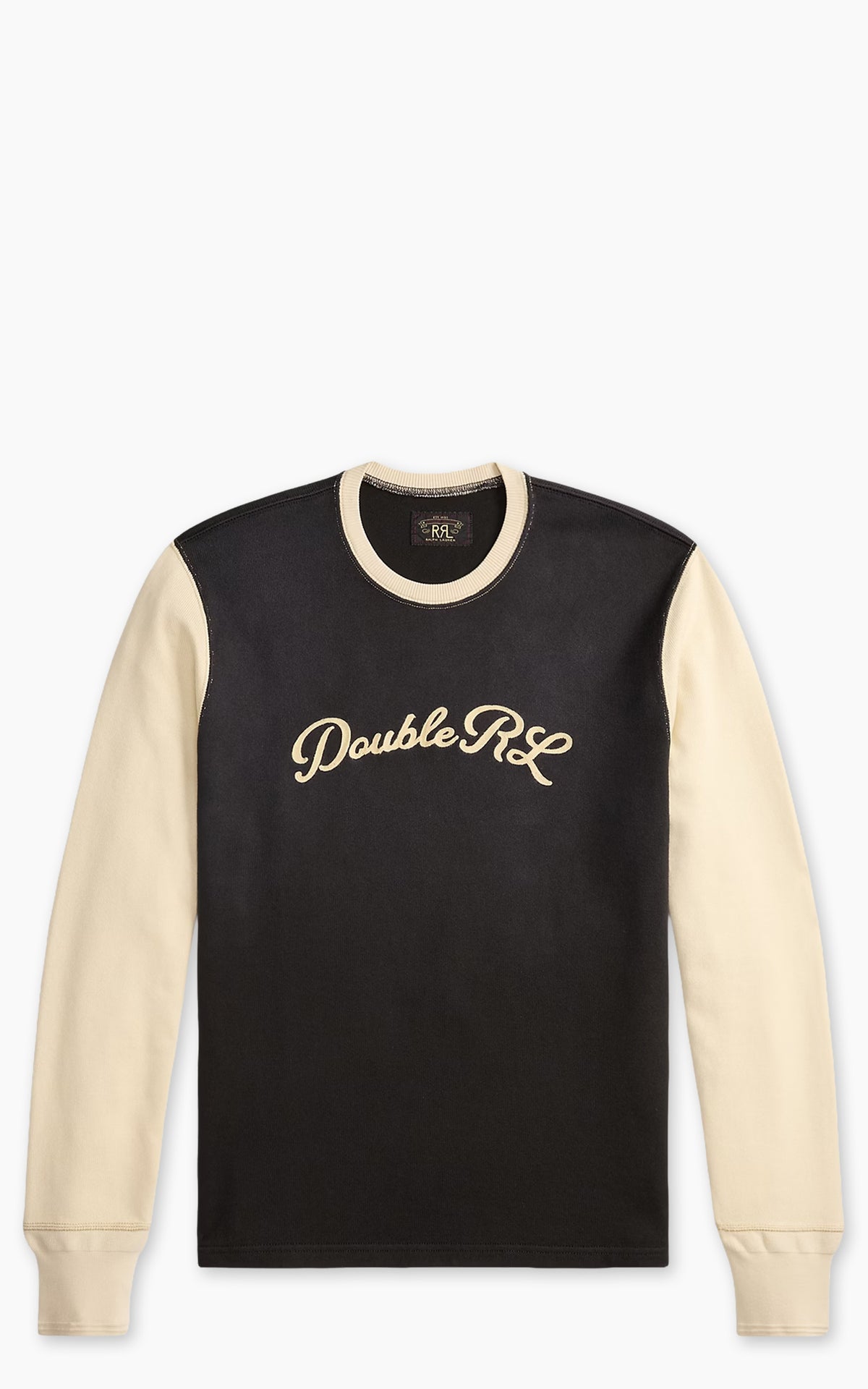 RRL Logo Two-Tone Jersey T-Shirt Faded Black/Multi