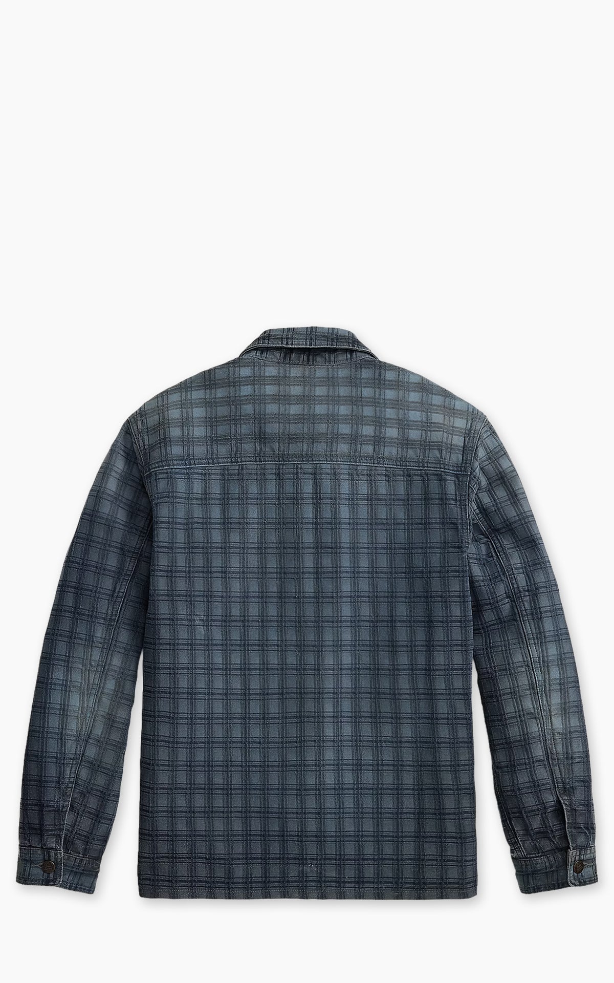 RRL Indigo Plaid Jacquard Denim Jacket Holland Wash