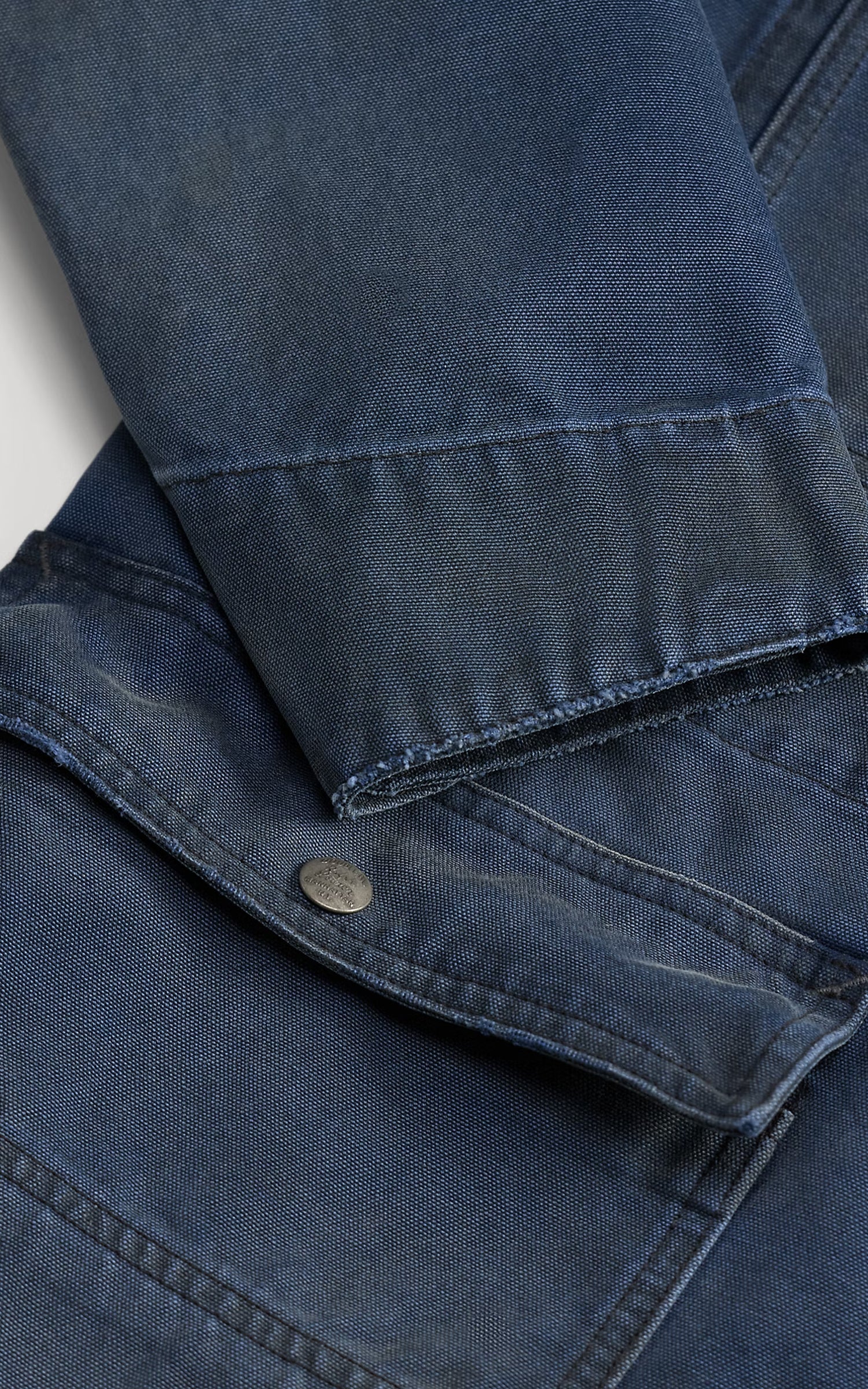 RRL Corduroy-Collar Canvas Jacket Bleached Navy