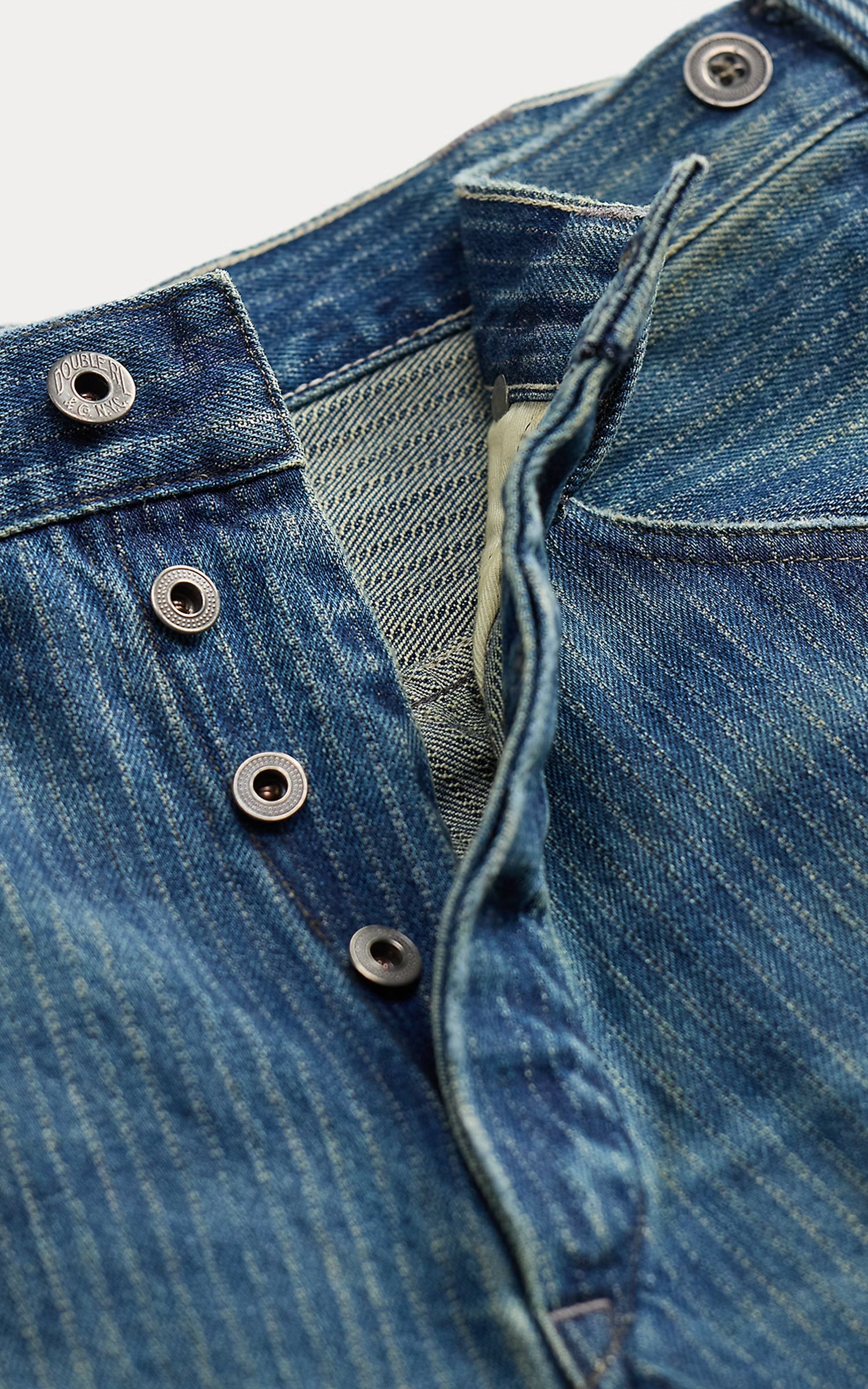 RRL Vintage 5-Pocket-Jacquard-Denim-Jeans Learoy Wash
