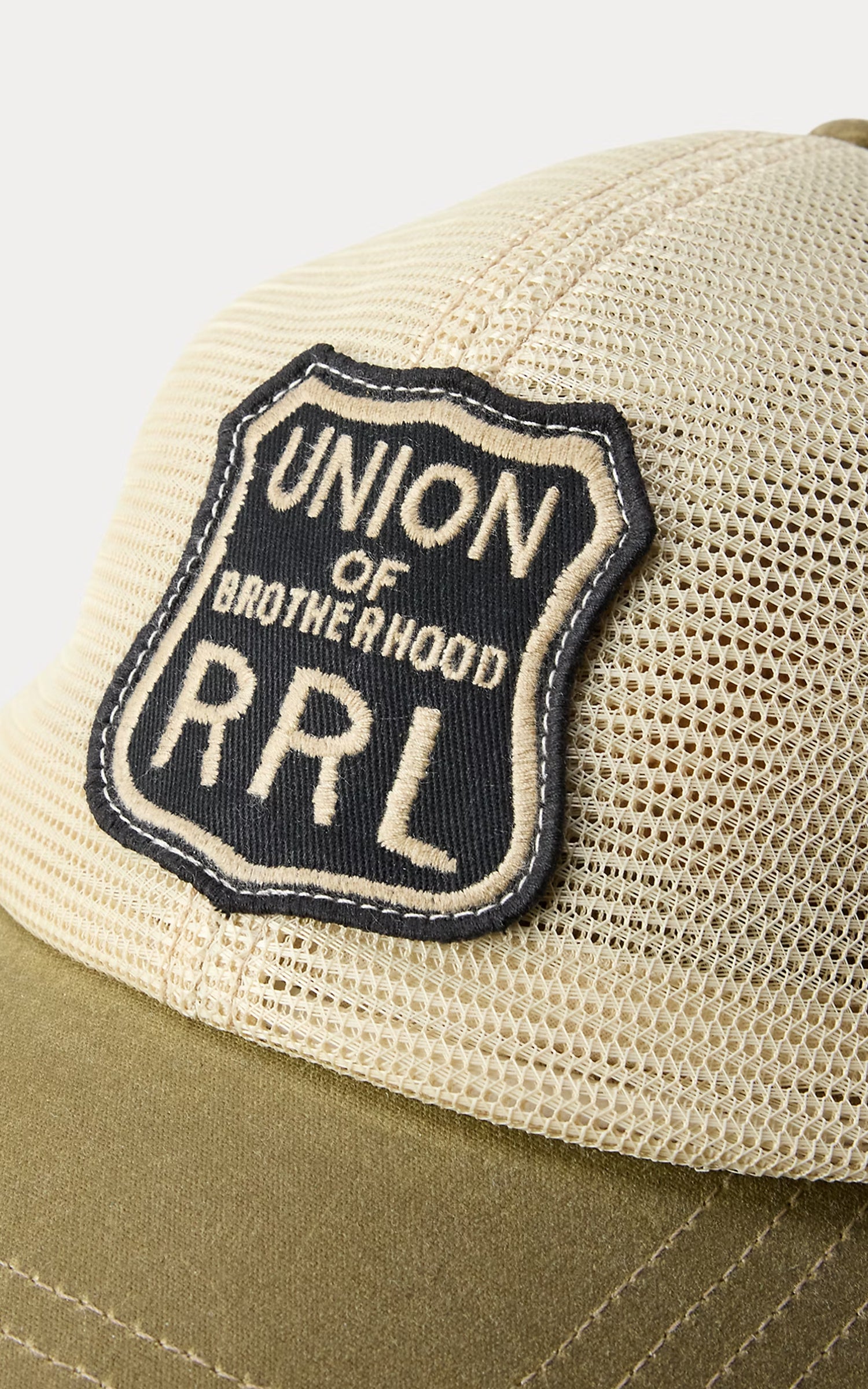 RRL Logo-Patch Mesh Trucker Cap Brown/Tan