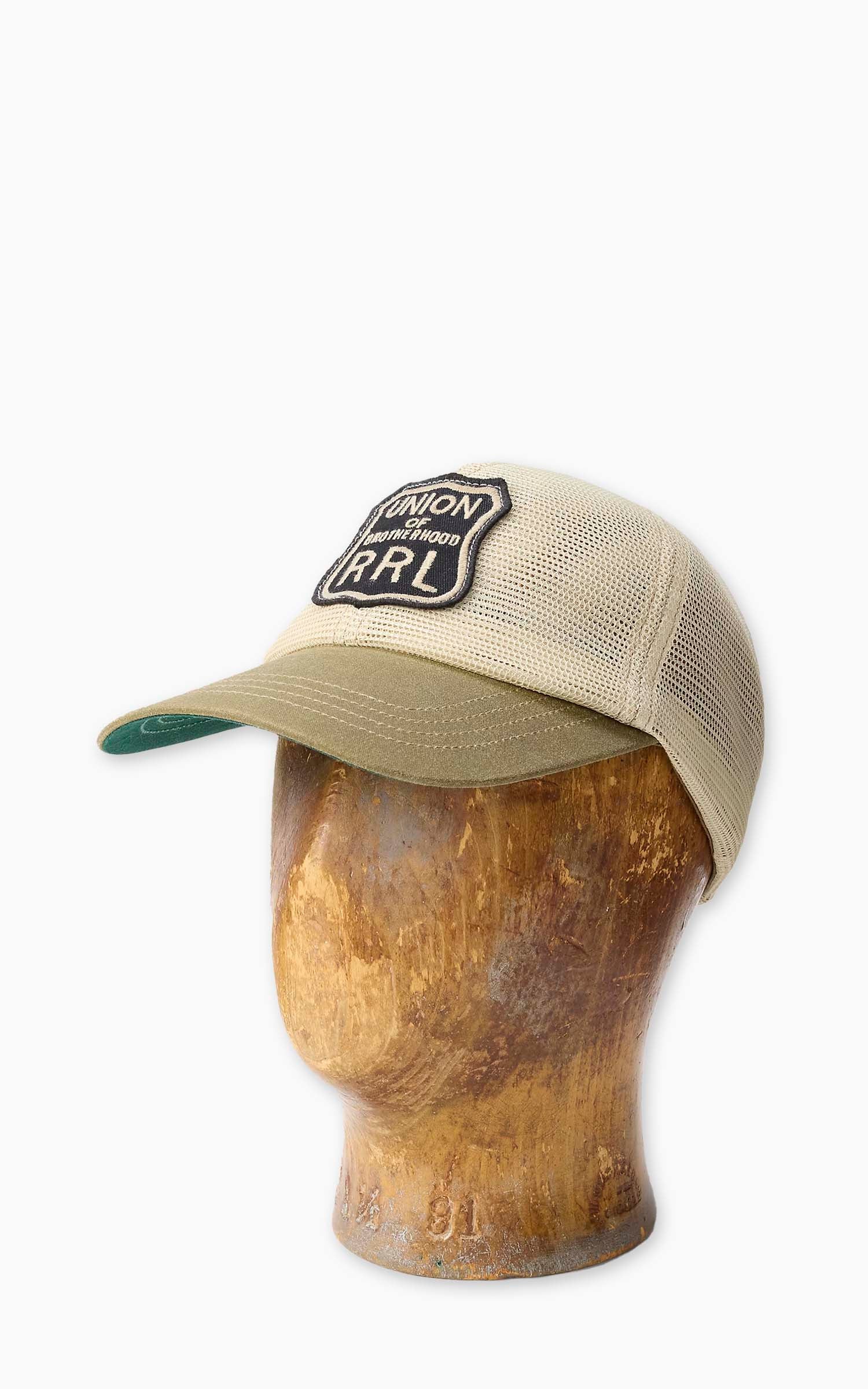 RRL Logo-Patch Mesh Trucker Cap Brown/Tan
