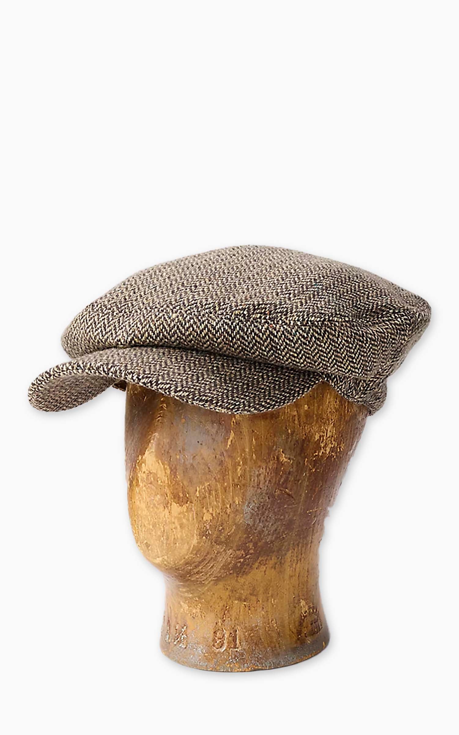 RRL Wool-Blend Herringbone Drivers Cap Cream/Brown