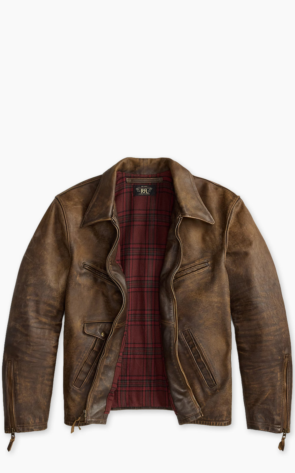 RRL Newsboy-Style Leather Jacket Vintage Brown