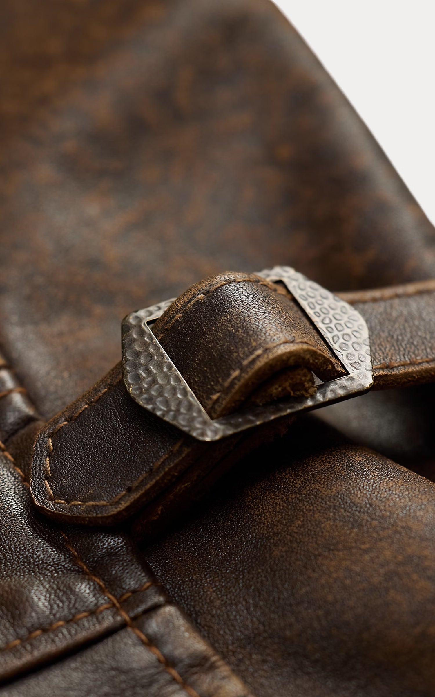 RRL Newsboy-Style Leather Jacket Vintage Brown