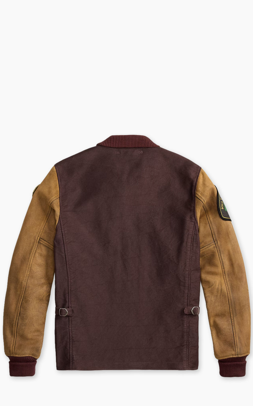 RRL Leather-Sleeve Baseball Jacket Vintage Burgundy