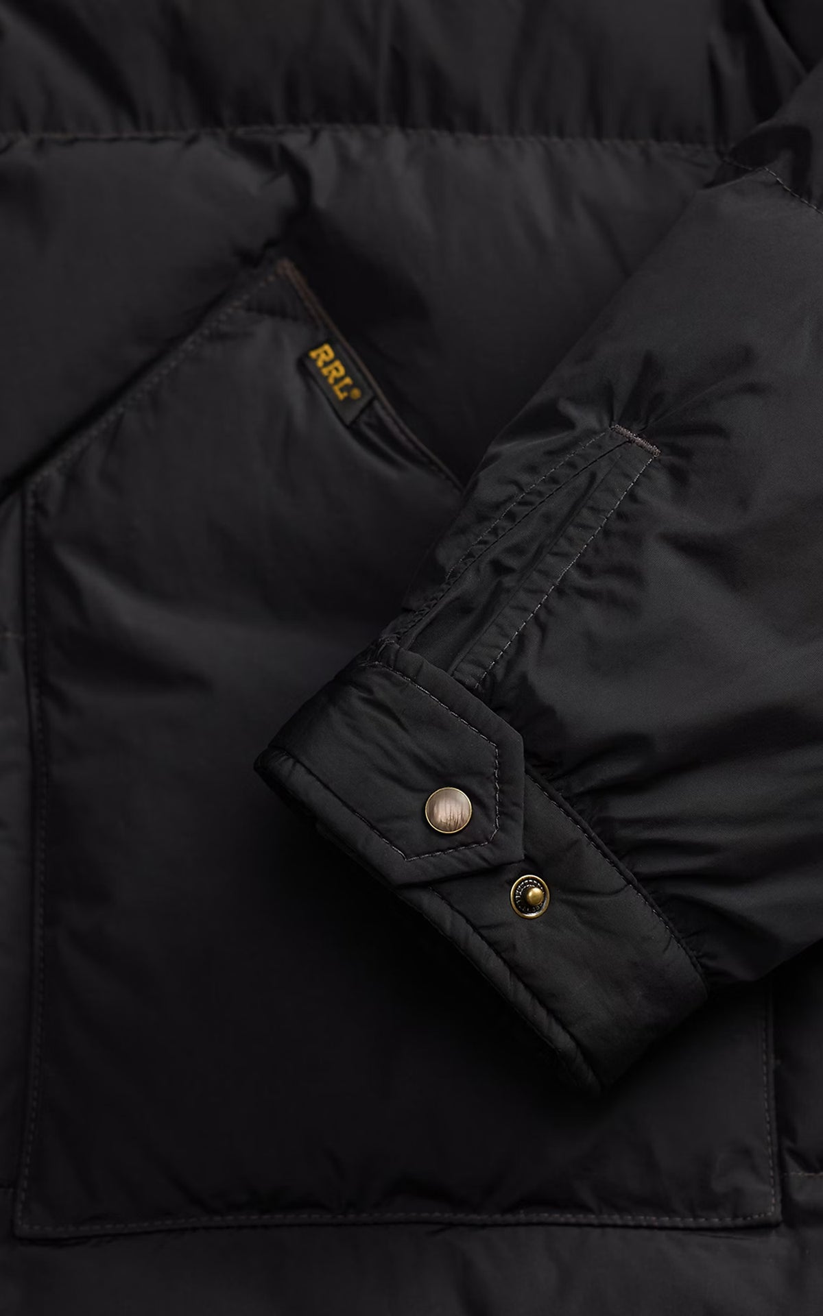 RRL Quilted Shearling-Collar Jacket Onyx