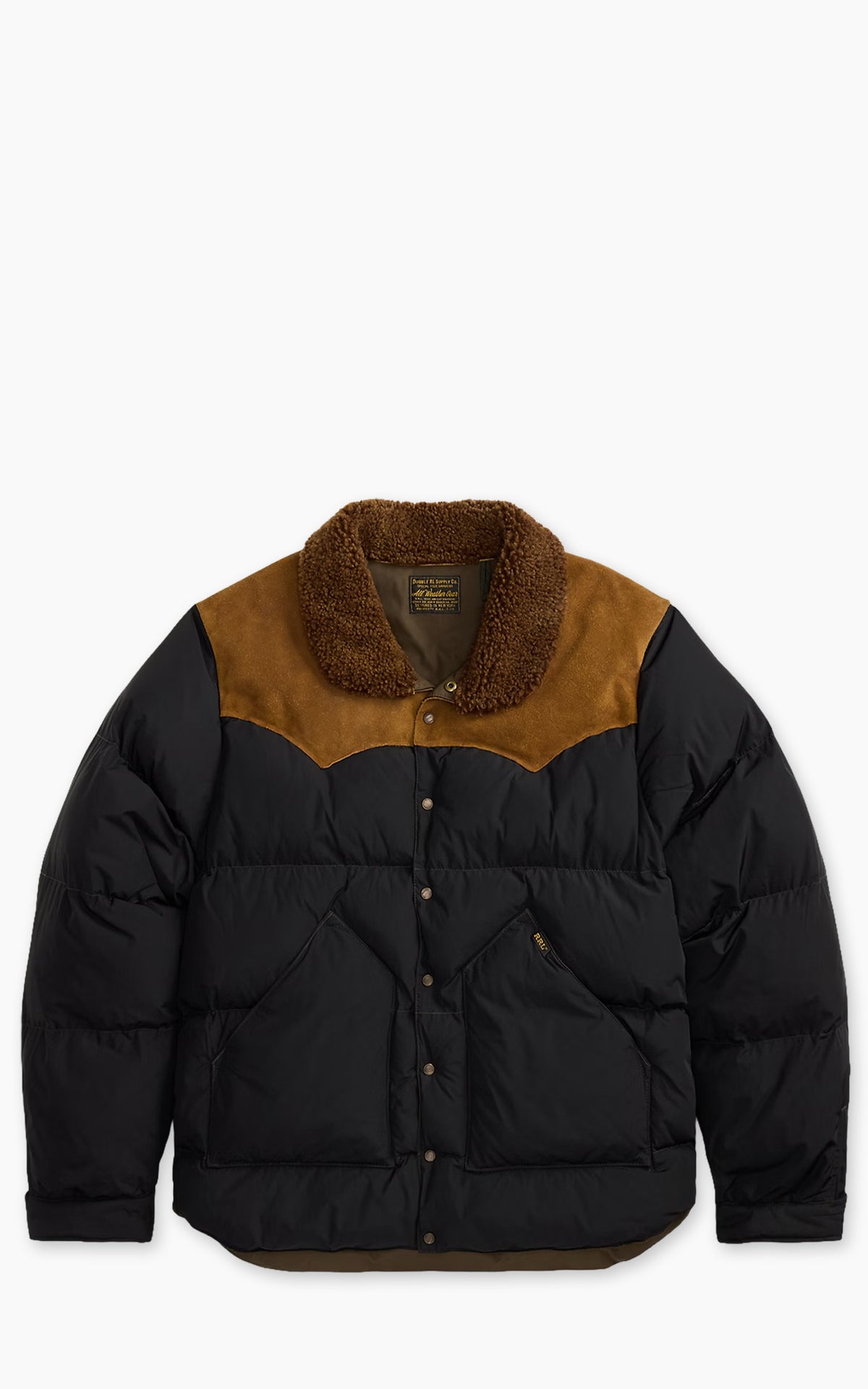 RRL Quilted Shearling-Collar Jacket Onyx