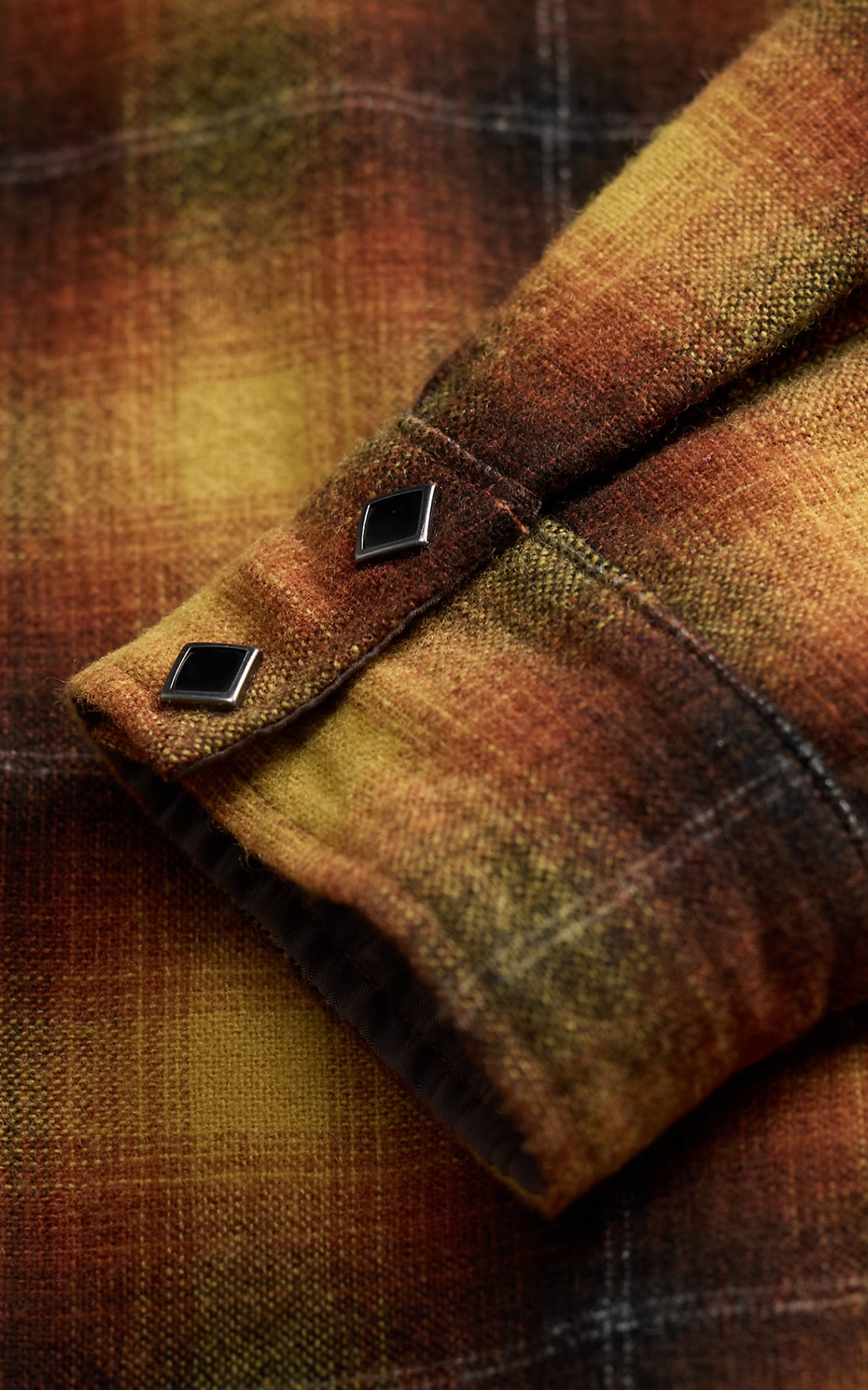 RRL Plaid Wool-Blend Camp Shirt Orange/Yellow