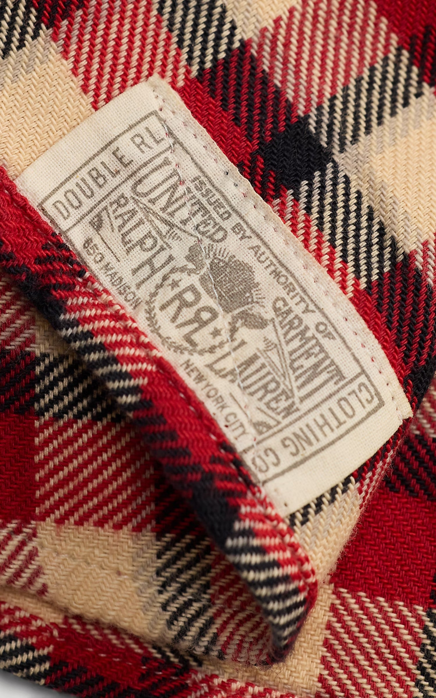 RRL Plaid Twill Workshirt Red/Cream