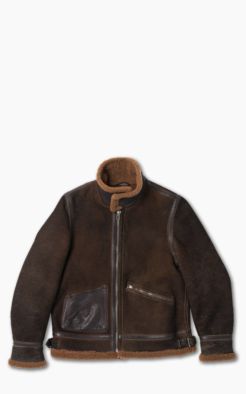 Shangri-La Heritage Aviatore B-3 Shearling Leather Jacket Castagno