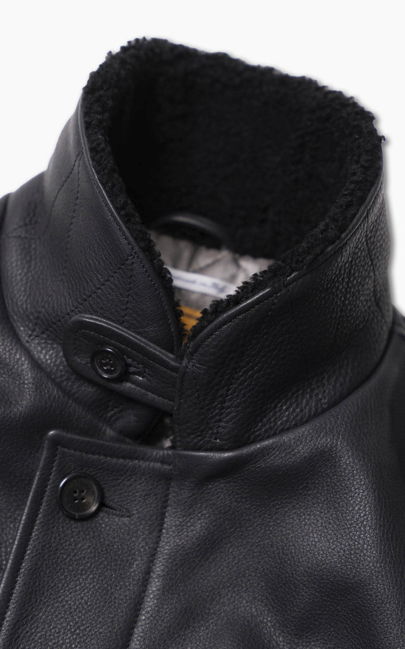 Shangri-La Heritage Deck N-1 Aniline Leather Jacket Black