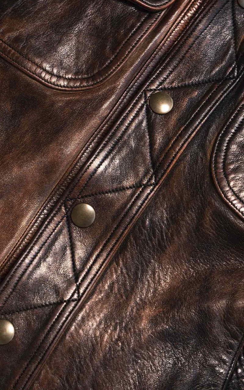Shangri-La Heritage Terracotta Leather Jacket Bruciato