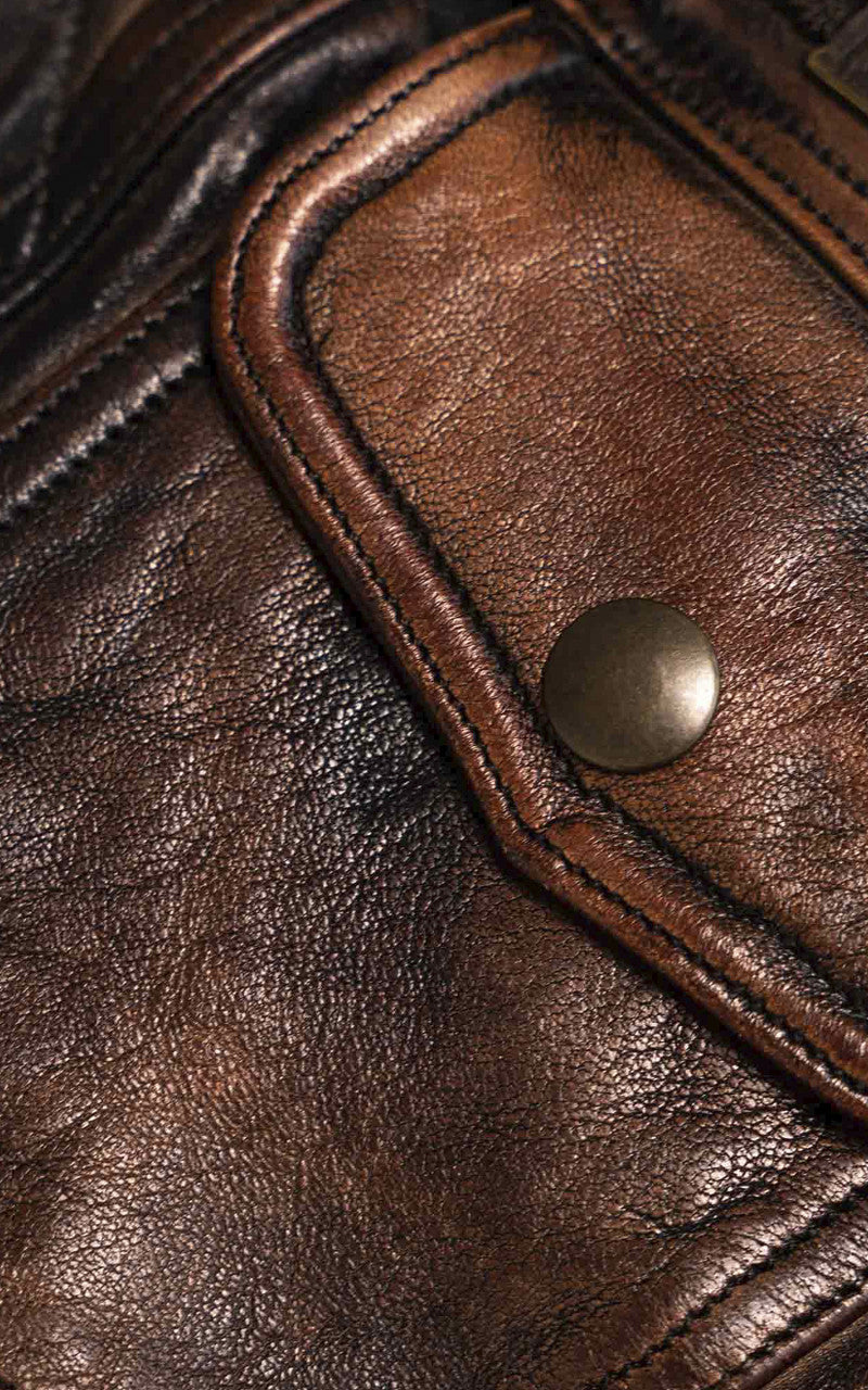 Shangri-La Heritage Terracotta Leather Jacket Bruciato