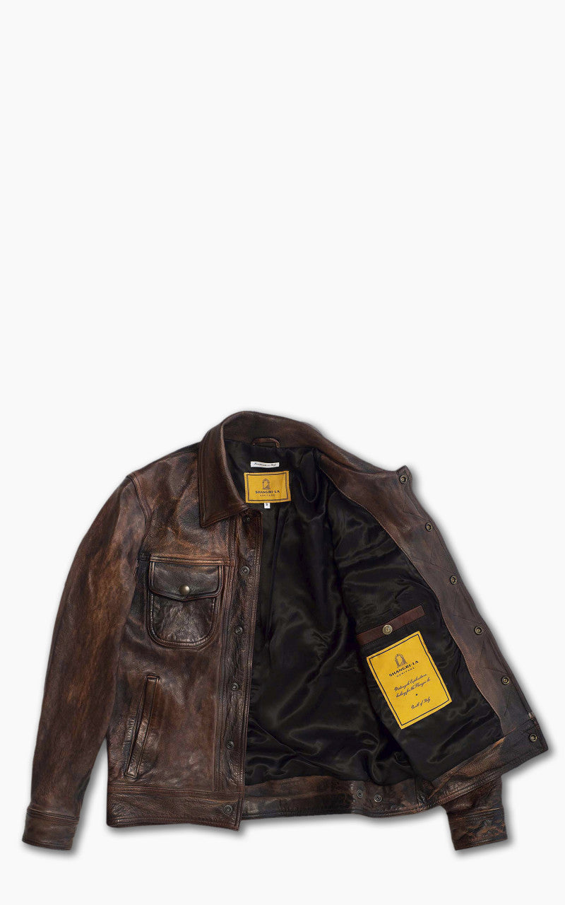 Shangri-La Heritage Terracotta Leather Jacket Bruciato