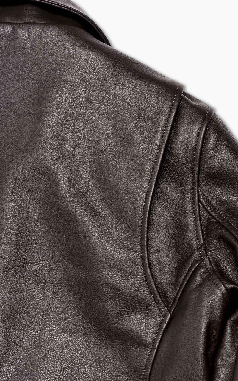 Shangri-La Heritage Varenne Fur Collar Leather Jacket Brown