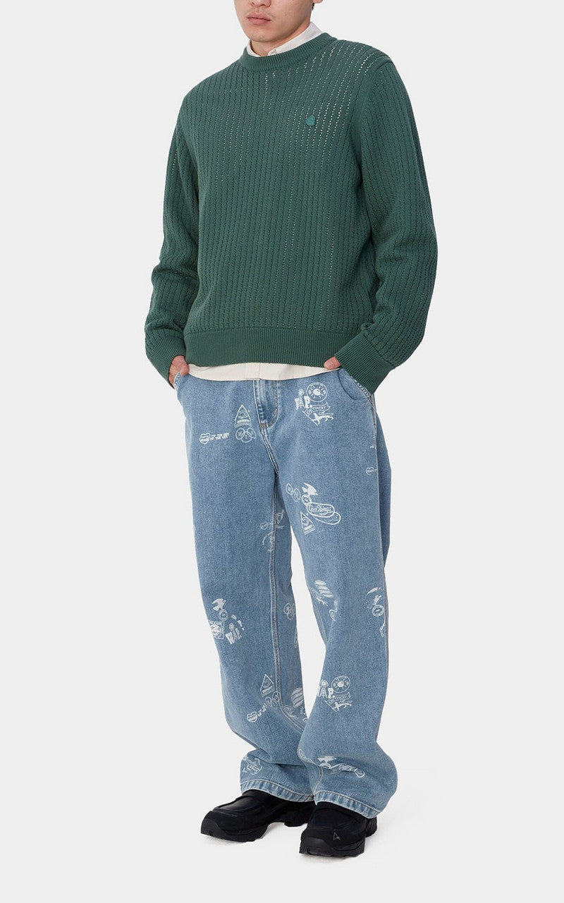 Carhartt WIP Stamp Pant Maitland Stamp Denim Blue Bleached