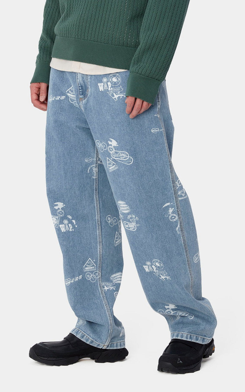 Carhartt WIP Stamp Pant Maitland Stamp Denim Blue Bleached