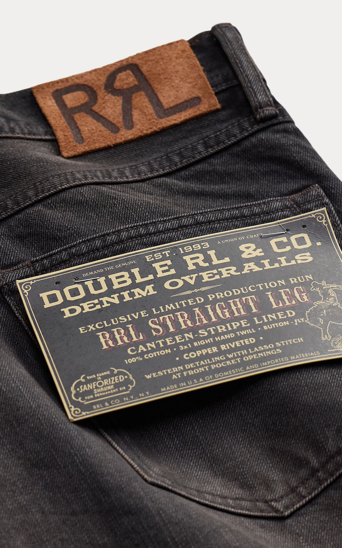 RRL Limited-Edition Lined Jean Worn Black