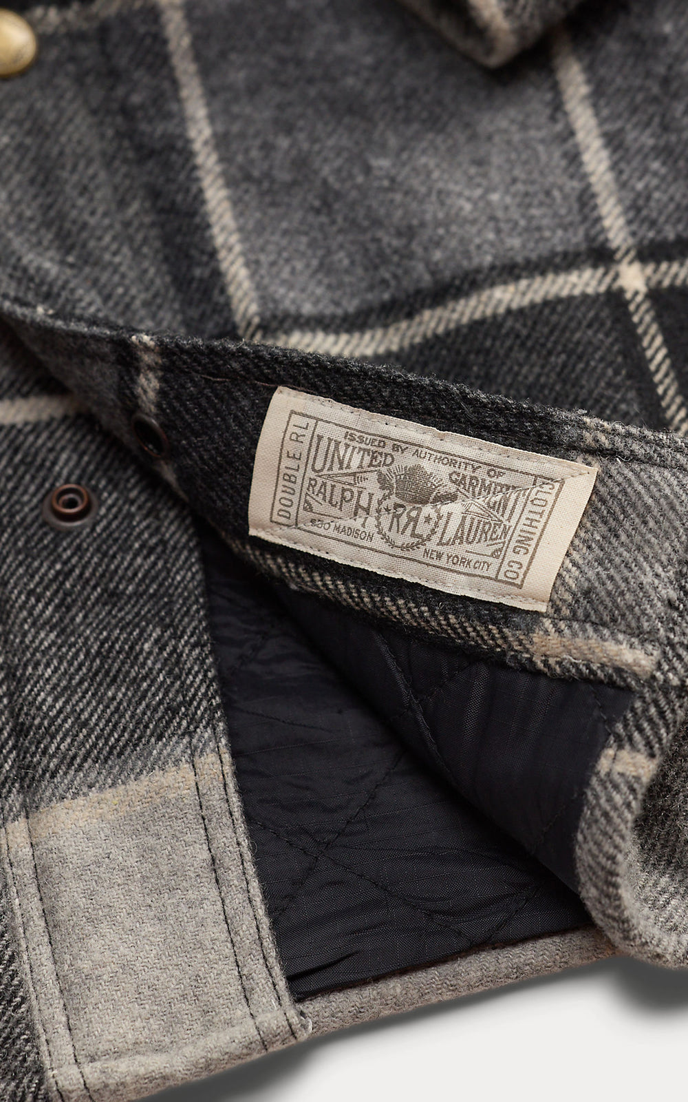RRL Western Plaid Twill Overshirt Grey/Black