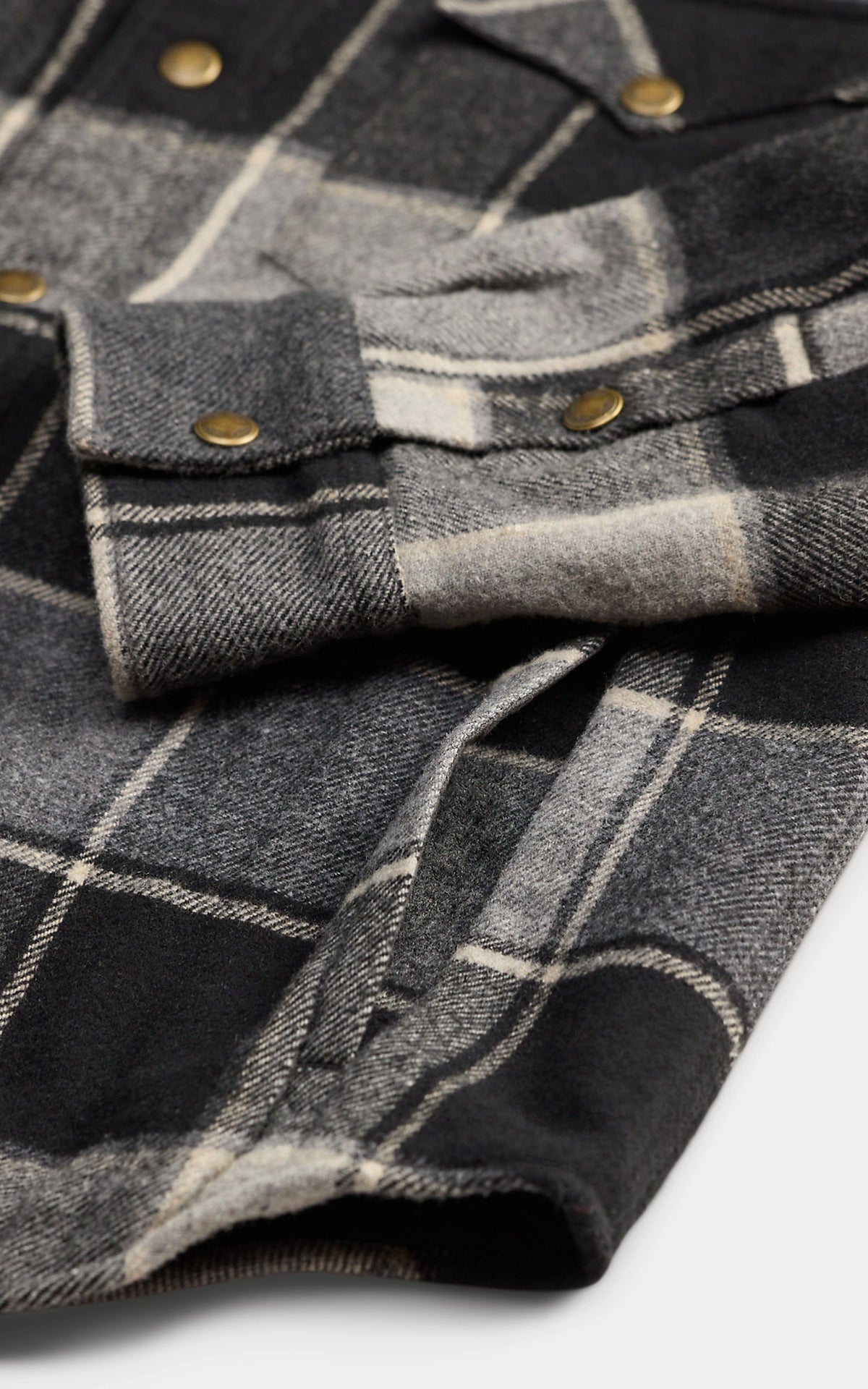 RRL Western Plaid Twill Overshirt Grey/Black