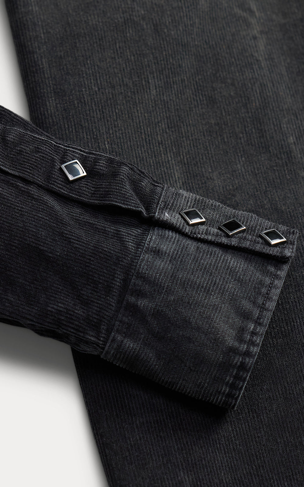RRL Slim Fit Corduroy Western Shirt Black