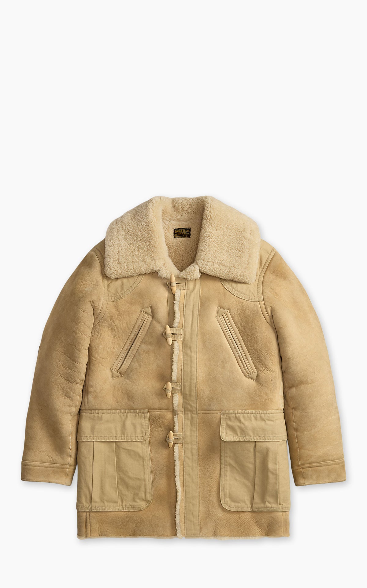 RRL Shearling Toggle Coat Vintage Cream