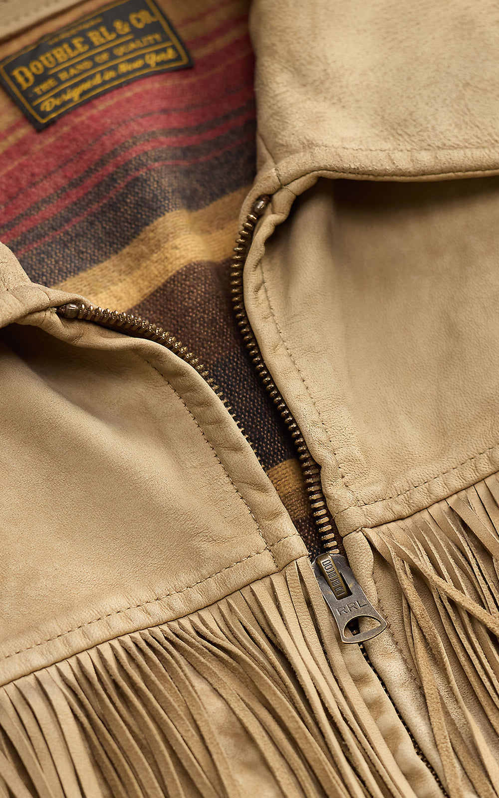 RRL Fringed Suede Jacket Vintage Barley