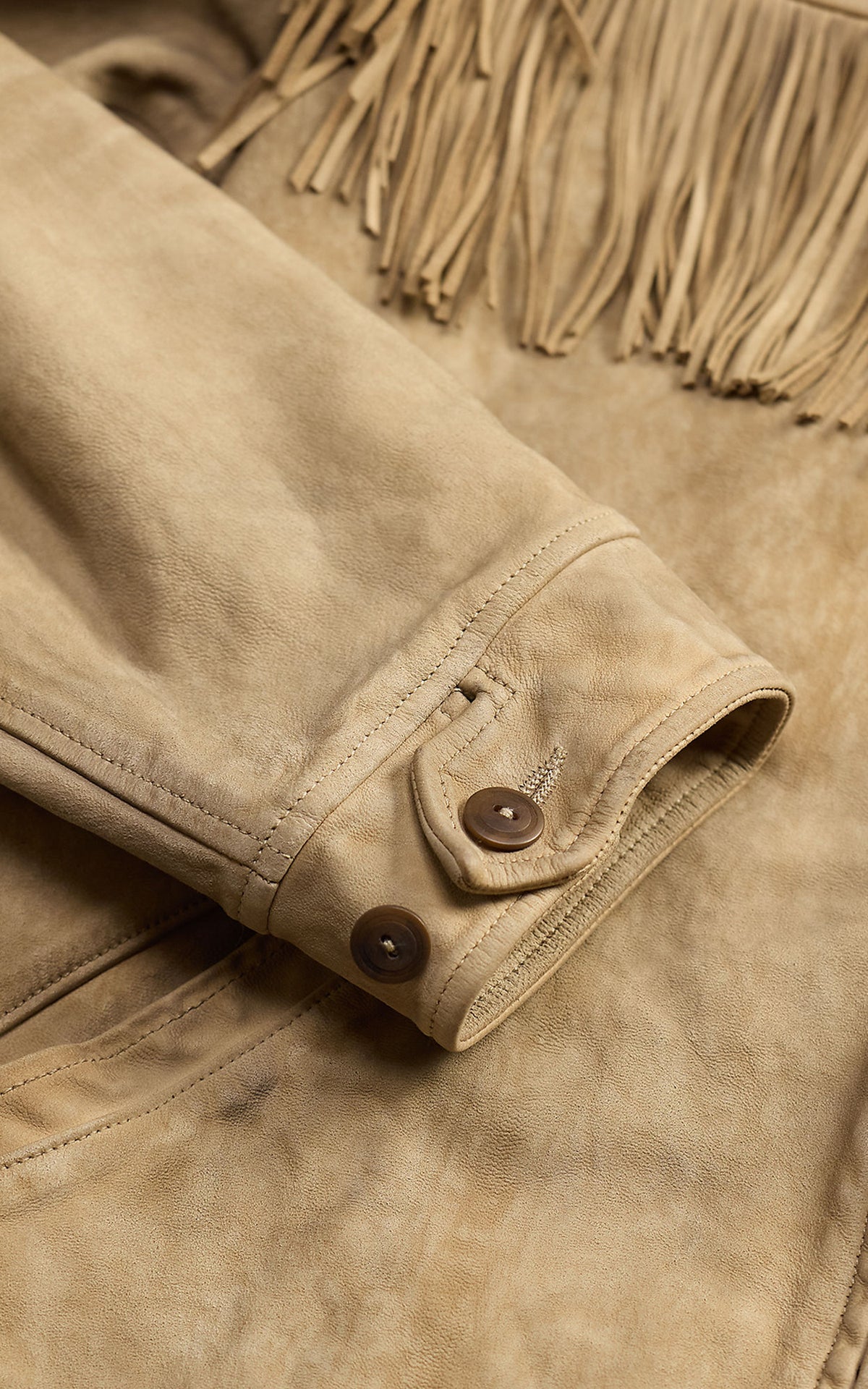 RRL Fringed Suede Jacket Vintage Barley