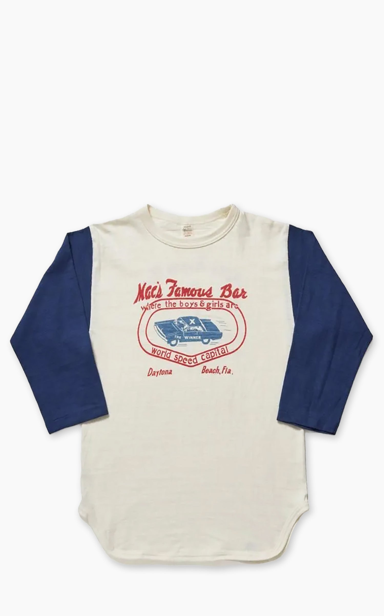 Warehouse & Co. Lot 4800 3/4 Sleeve Baseball Tee MAC's FAMOUS BAR Cream/Navy