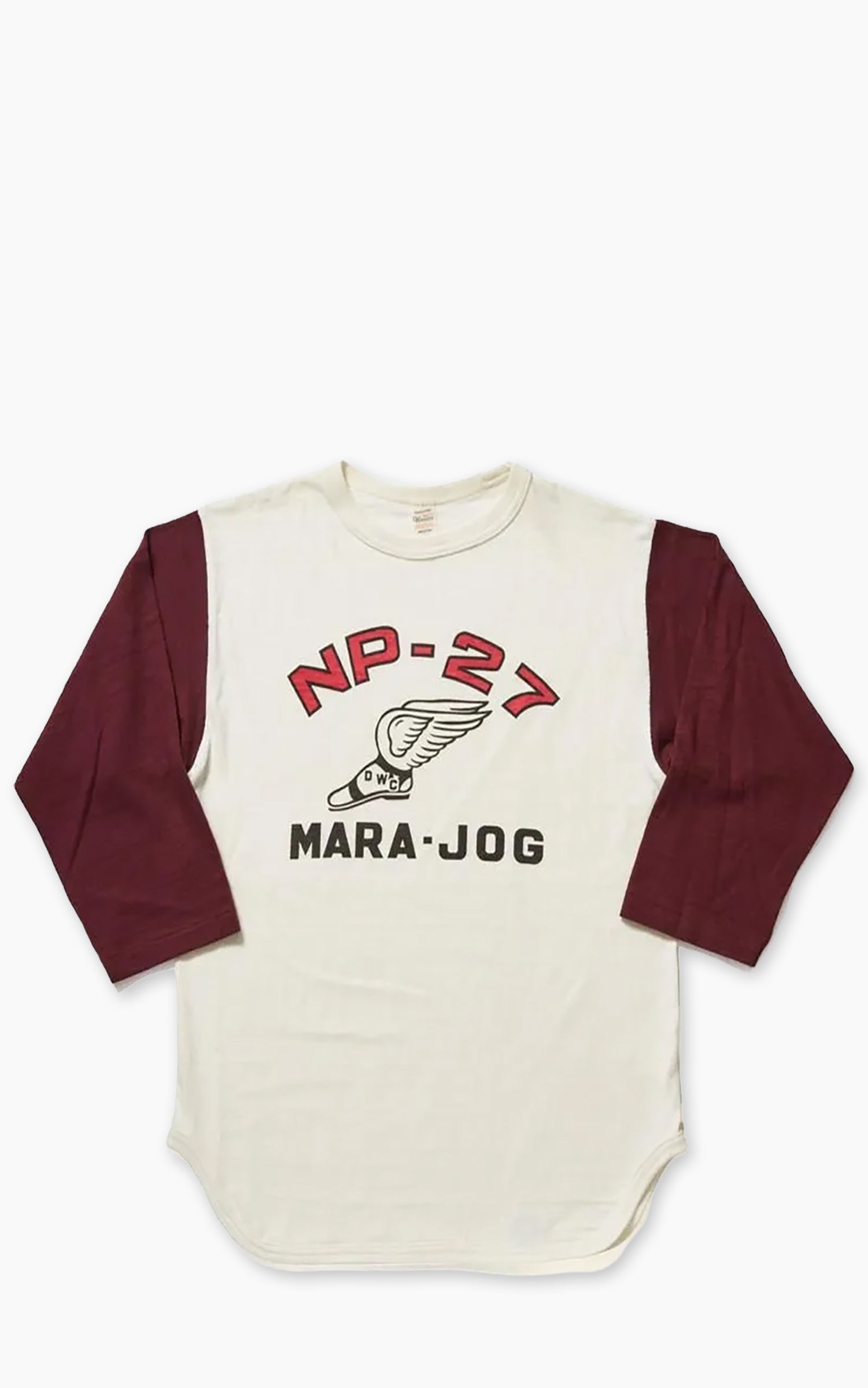 Warehouse & Co. Lot 4800 3/4 Sleeve Baseball Tee NP-27 Cream/Bordeaux