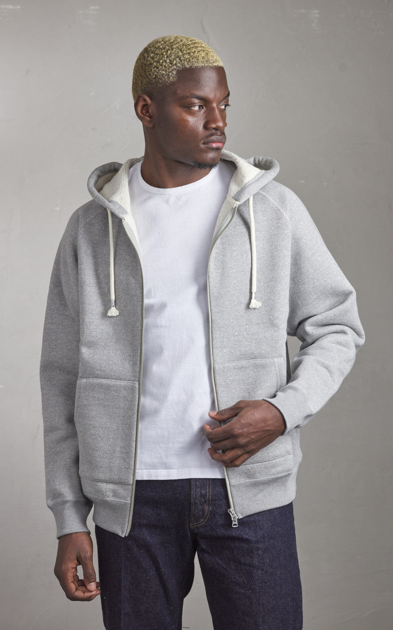 Wonder Looper Zip Hoodie Double Heavyweight French Terry Heather Grey