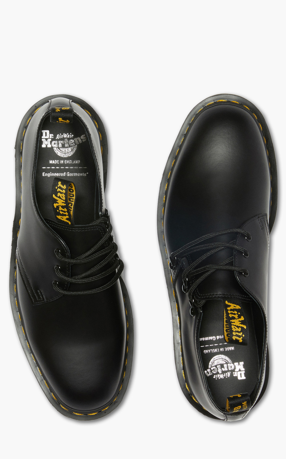 Dr. Martens x Engineered Garments 1461 Leather Lace Up Shoes Black Smooth |  Cultizm