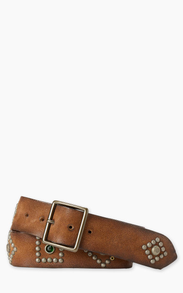 RRL Studded Roughout Leather Belt Light Brown