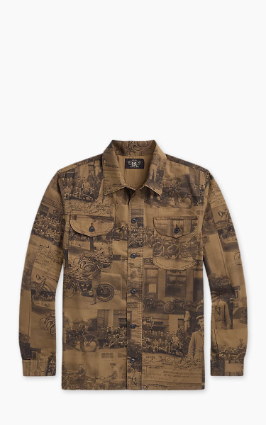 RRL Photo-Print Twill Workshirt Tan Multi