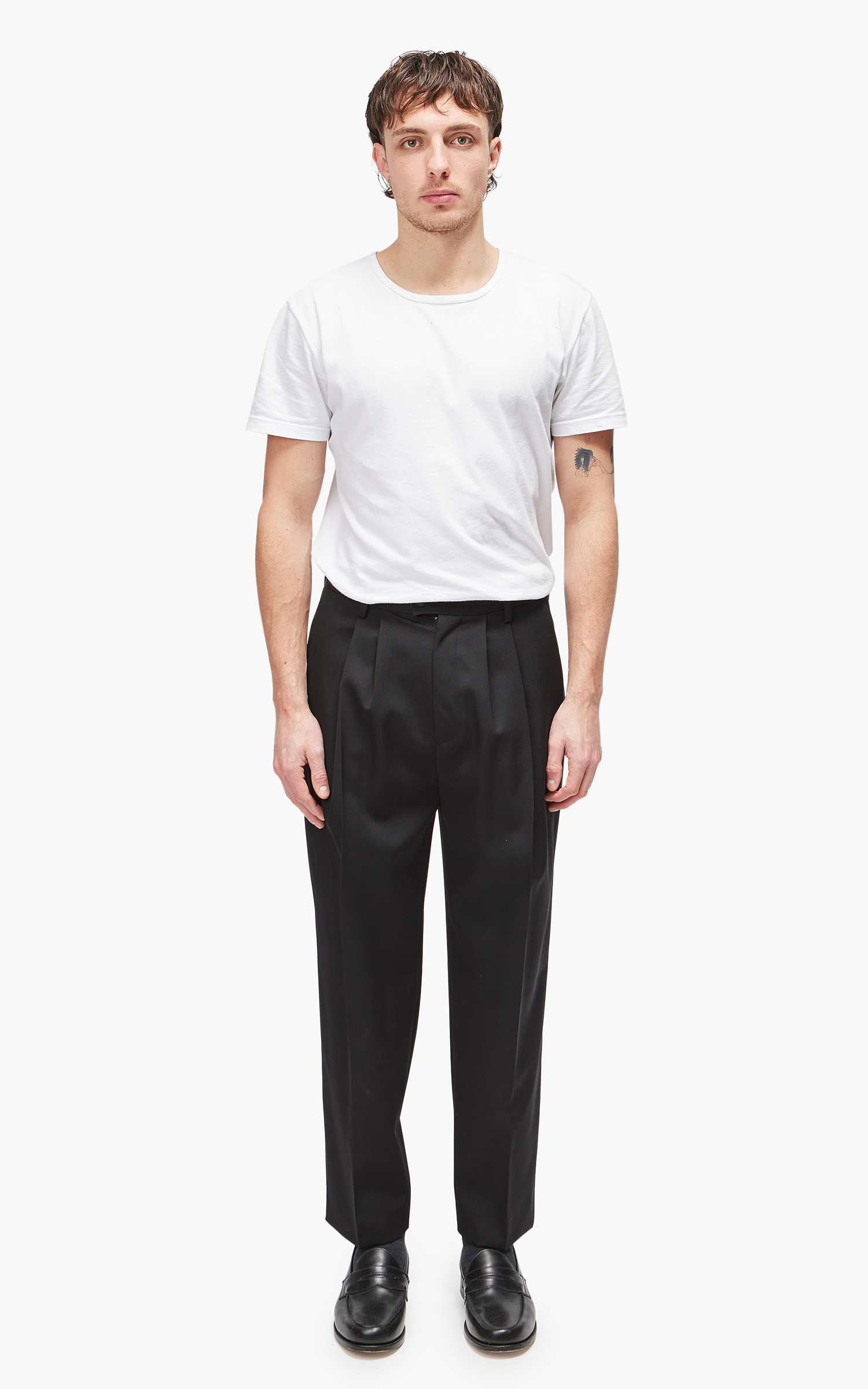 オンラインストア最安 stein WIDE TAPERED TROUSERS(black) スラックス