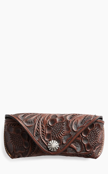 RRL Hand-Tooled Leather Eyeglass Case Brown