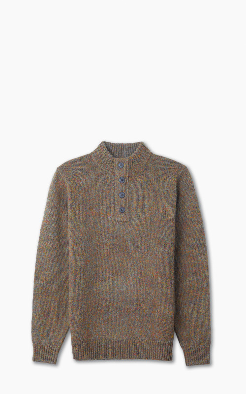 Barbour Calder Knitted Half Zip Sweater Olive Tweed