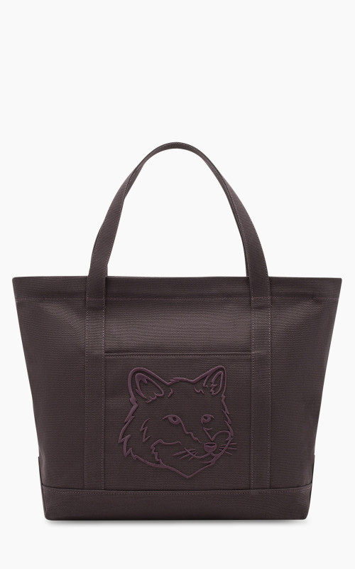 Maison Kitsuné Bold Fox Head Large Tote Bag Pecan Brown