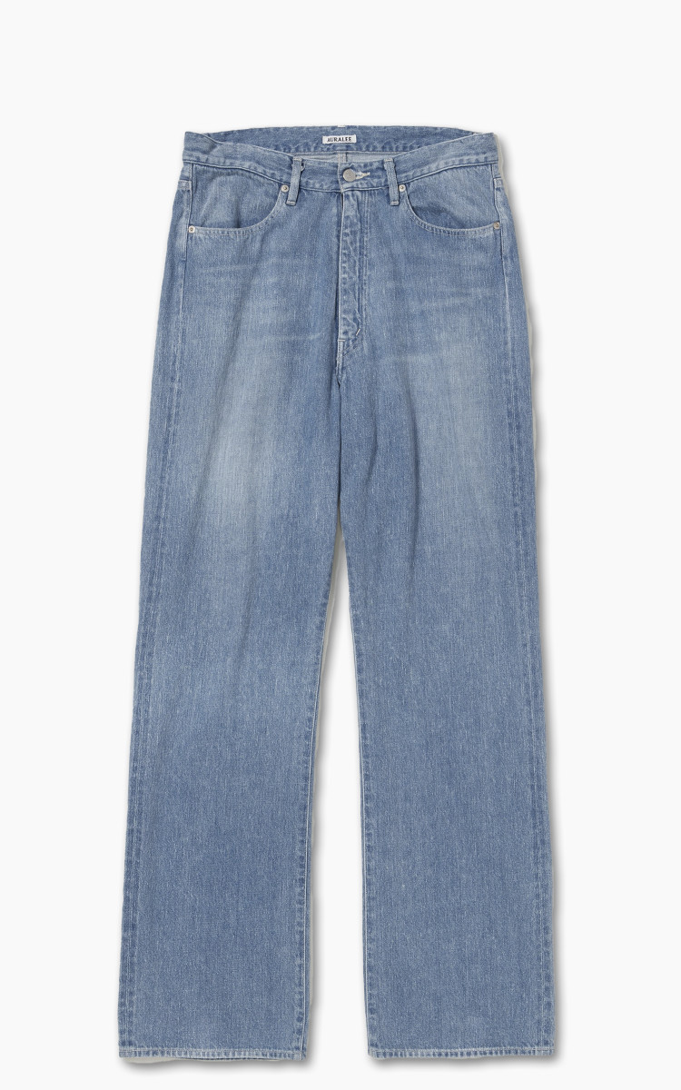 Auralee Selvedge Faded Light Denim Pants Light indigo | Cultizm