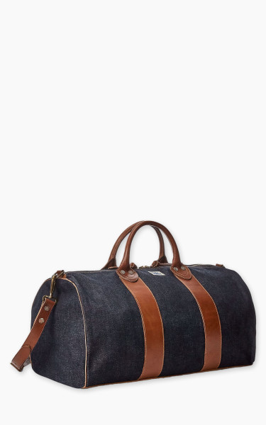 RRL Winston Leather-Trim Denim Duffel Bag Indigo