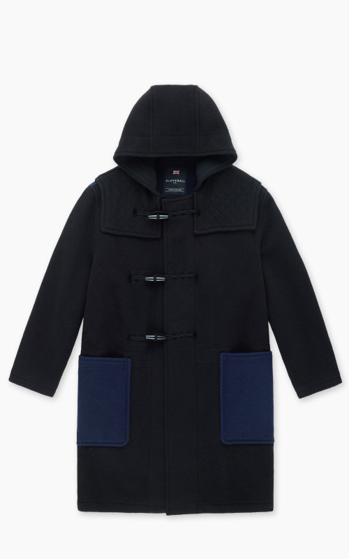 3sixteen x Gloverall Duffel Coat Black/Navy Wool